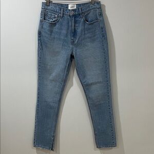 NWOT Unpublished Women’s Straight Jeans Split Hem Ankle Light Blue Denim 28/29